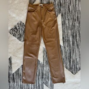Abercrombie & Fitch Tan Faux Leather Pants Size 27L